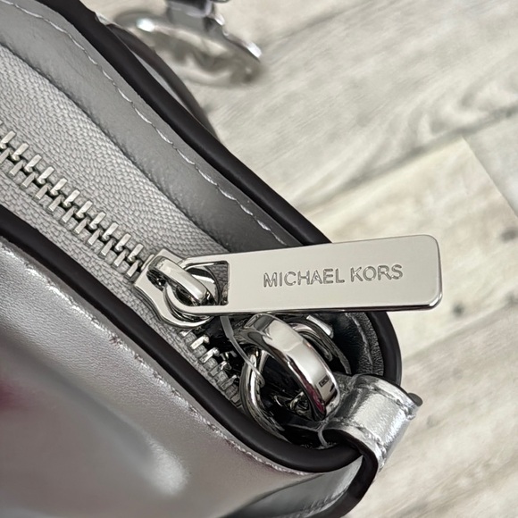 Michael Kors Avril Small Silver Satchel NWT - Picture 10 of 16